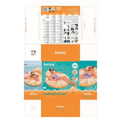 Nafukovací kruh/křeslo s úchyty Comfort Plush Deluxe, 118x117cm