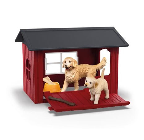 Hundehütte mit Golden Retriever