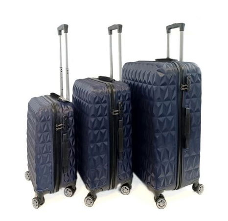 Bavy Cestovní kufr skořepinový Diamond Navy - set 3 ks