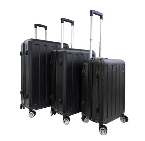 Bavy Cestovní kufr skořepinový Stripes Black - set 3 ks