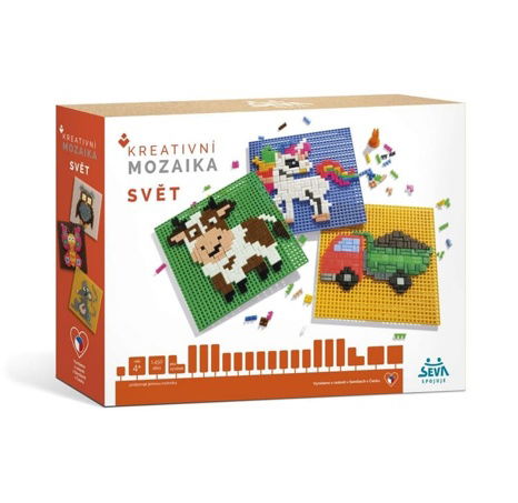 Kreativní mozaika Svět plast 1450 dílků v krabici 31,5x22,5x7cm
