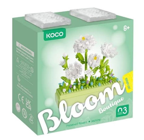 Stavebnice mini KOCO Jasmín plast 285ks v krabičce 11x12x5cm