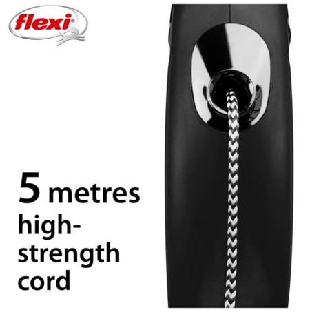Flexi Vodítko Classic S lanko 5m černé