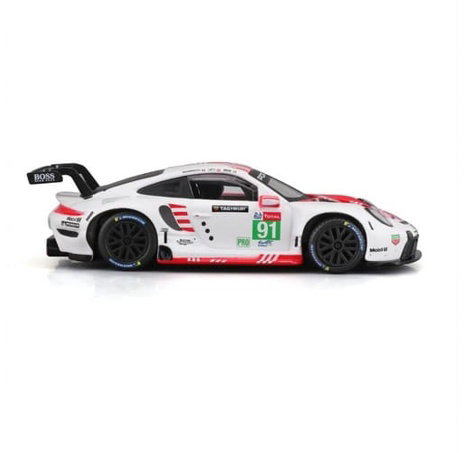 Bburago - RACE, Porsche 911 RSR v dekorativním boxu, červená, 1:43