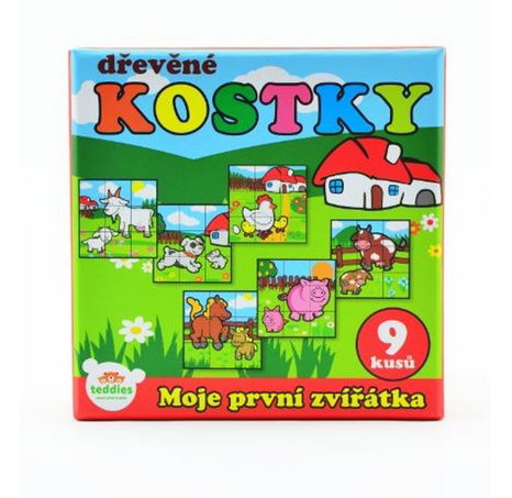 Kostky dřevěné Moje první zvířátka 9ks