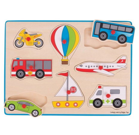 Bigjigs Toys Vkládací puzzle dopravní prostředky
