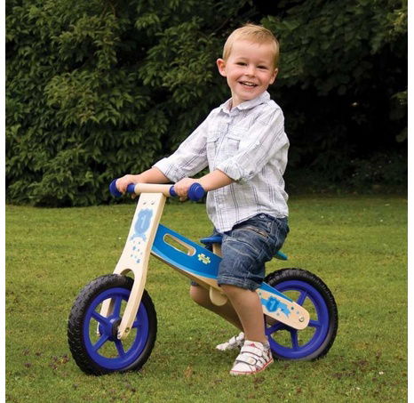 Bigjigs Toys Dřevěné odrážedlo modré