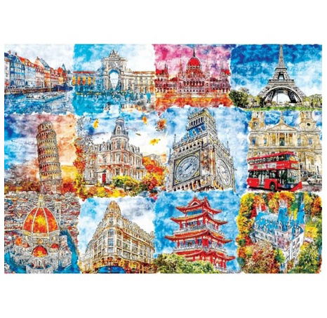 Brain Tree Puzzle Památky v barvách 500 dílků