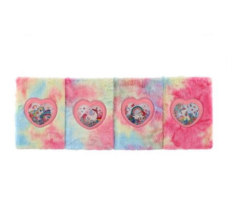 Poznámkový blok plyšový duhový jednorožec v sáčku