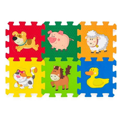 Pěnové puzzle se zvířátky, 6 ks