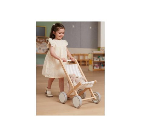 Dřevěný kočárek pro panenky