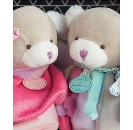 Doudou Plyšový maňásek pejsek růžový 28 cm