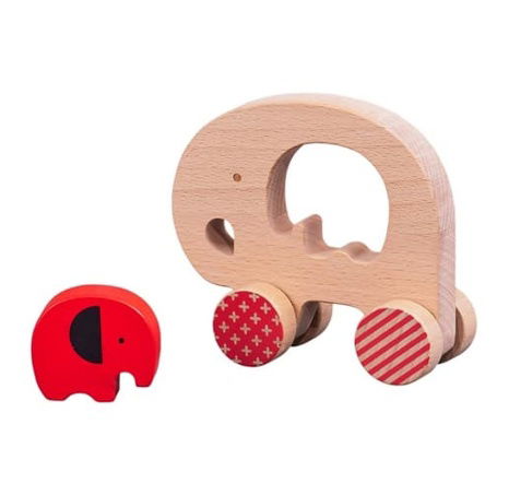 Petit Collage Slon a slůně na kolečkách