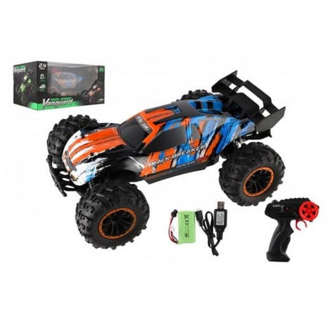 Auto RC Buggy Geschwindigkeit 2.4GHz Plastik 40cm wiederaufladbar Pack+Batterien orange-blau in Box