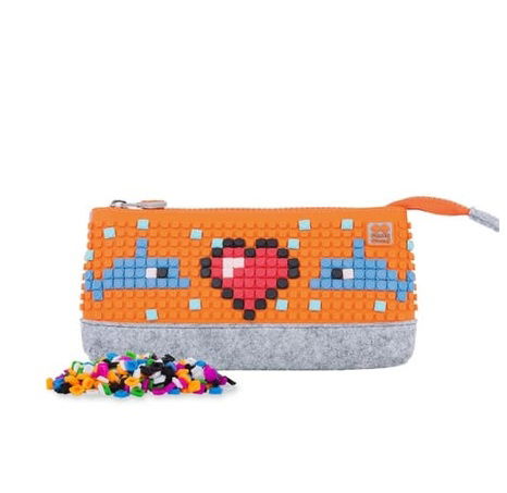 PIXIE CREW velké pouzdro ŠEDÁ/ORANŽOVÁ