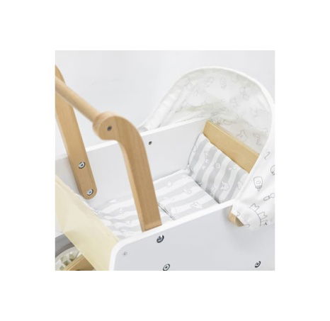 Dřevěný hluboký kočárek