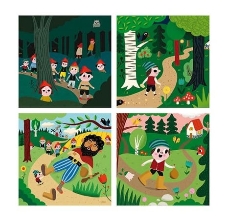 Vilac Dřevěné puzzle O Palečkovi 4 v 1