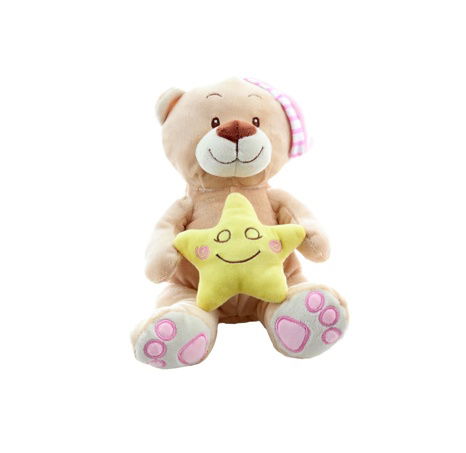 Medvídek s hvězdičkou růžový  23 cm