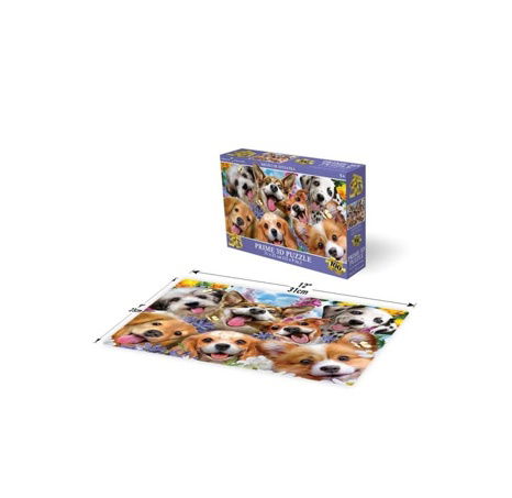 Puzzle 3D - Smějící se štěňátka