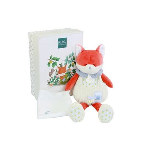 Doudou Dárková sada Plyšová liška Romarin s dečkou 28 cm
