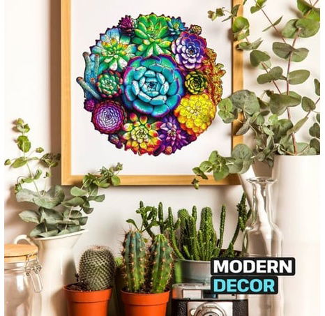 EscapeWelt Dřevěné puzzle Sukulenty 200 dílků