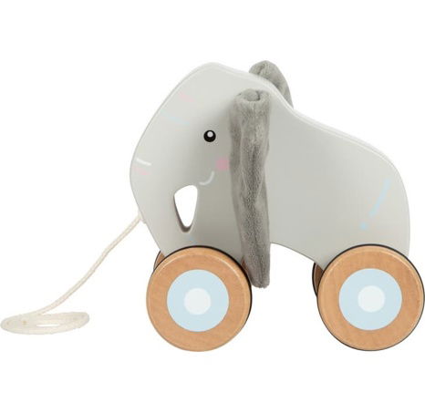 small foot Dřevěná tahací hračka Slon se šustivými oušky