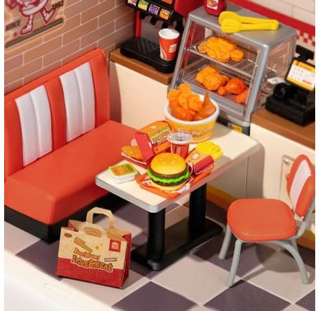 RoboTime Miniatura domečku Restaurace Mňam, mňam burger