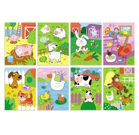 Kouzelné malování vodou Farma omalovánky/blok 12x14cm + štětec 8 listů v krabičce