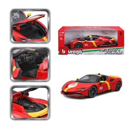Bburago - RACE+PLAY, Ferrari SF90 STRADALE ASSETTO FIORANO, červená 1:18