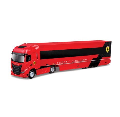 Bburago – RACE Tahač s návěsem Iveco S Way + F1 Ferrari SF-24 (2024), #16 Charles Leclerc, 1:43