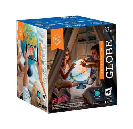 Interaktivní Glóbus CZ - 32 cm, 3D Reliéf, LED, Noční země (AG-3215)