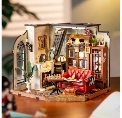 RoboTime 3D dřevěná skládačka Miniatura domečku Kateřinin obývací pokoj