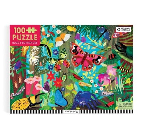 Mudpuppy Puzzle Motýli a hmyz 100 dílků