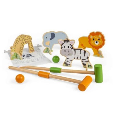 Bigjigs Toys Dřevěný kroket Džungle