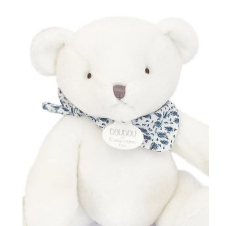 Doudou Plyšový medvídek bílý 25 cm