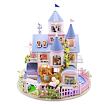 Zwei Kinder Miniaturhaus Märchenschloss