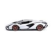 Bburago - Auta HOBBY, Lamborghini Sián FKP 37, bílá, 1:18