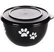 Flamingo Kena Miska pro psy s víkem Černá/stříbrná S 600ml