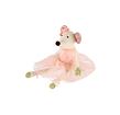 Myš/Myška baletka sedící látka 20cm růžová v sáčku 0+