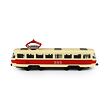 Kovová česká retro tramvaj červená 16 cm PRAGUE otevírací dveře