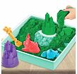 Kinetic sand krabice tekutého písku s podložkou zelená barva
