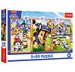 Puzzle 3x80 Psí gang Tlapková patrola/Paw Patrol  18x27,5cm v krabici 29x19x4cm