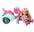 Evička-Puppe auf Motorroller mit Beiwagen