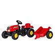 Šlapací traktor Rolly Kid s vlečkou - červený