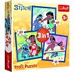Puzzle 3v1 Lilo&Stitch - Čas se Stitchem 20x19,5cm v krabici 28x28x6cm