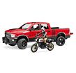 Bruder 2502 Terénní auto RAM s motocyklem a figurkou