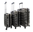 Bavy Cestovní kufr skořepinový Ribs Dark grey - set 3 ks