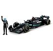 Bburago - RACE Formule F1 s figurkou jezdce, Mercedes-AMG W14 E Performance (2023) #63 Russell, 1:24